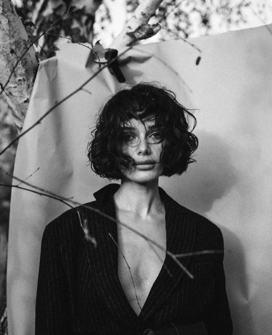 Editorial, blazer, birch trees